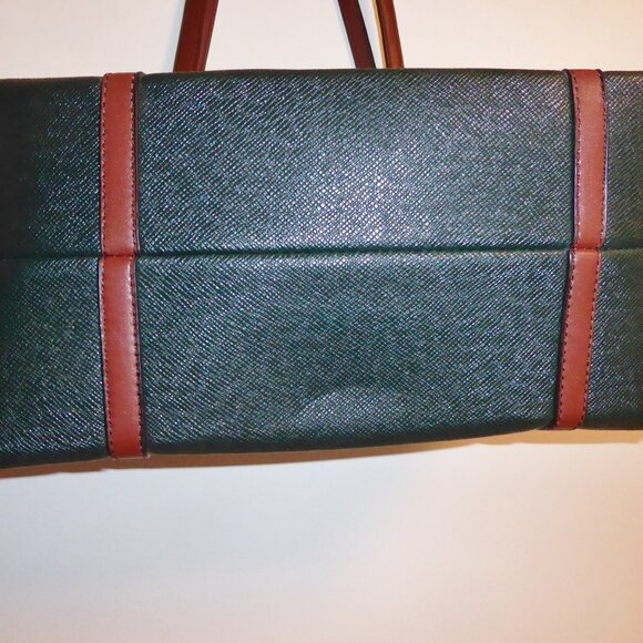 Green Tote with brown accents - Picture 3 of 4